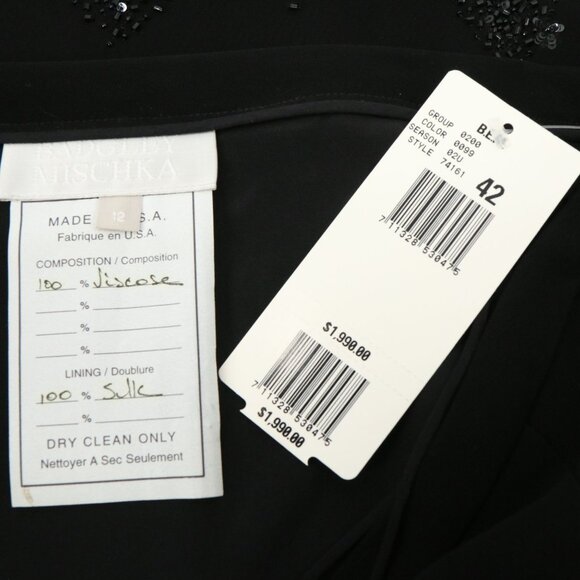 NWT Badgley Mischka $1990 Beaded Embellished Black Evening Car Wash Hem Skirt 12 - Picture 5 of 6